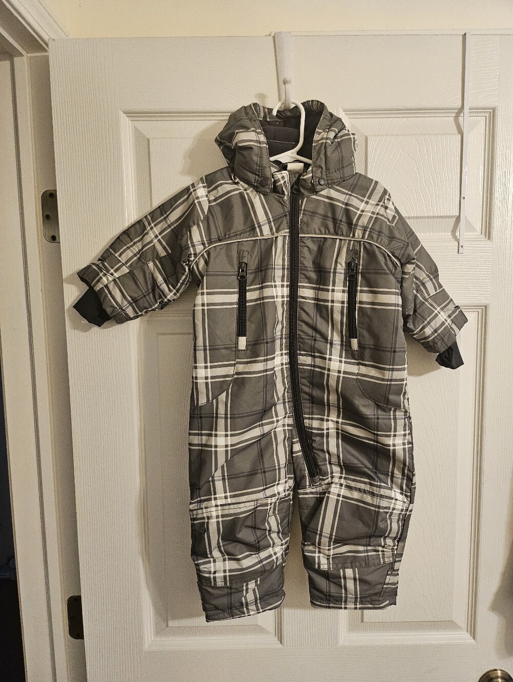 H&M Green Plaid Hooded Infant Snow Suit